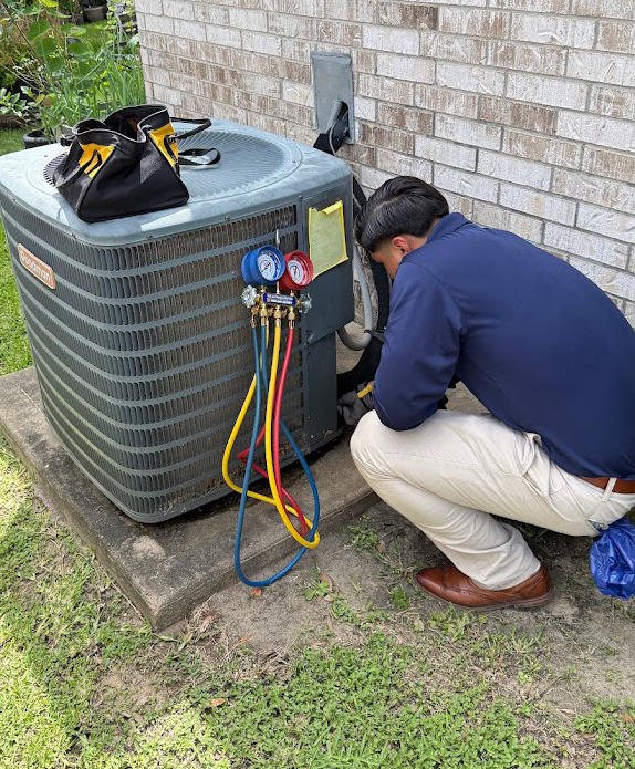 Maintenance on the condenser unit