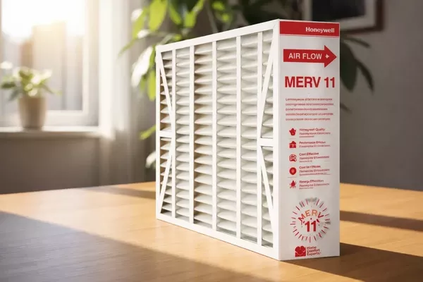 HVAC media filter 4-inch pleated air filter used in whole-house HVAC systems